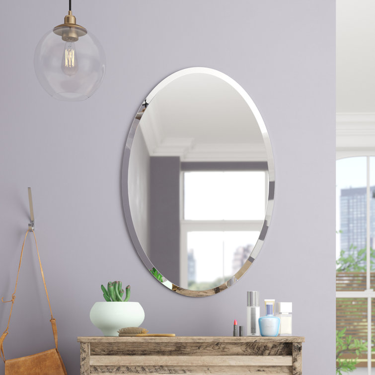 Brayden Studio® Thornbury Oval Bevel Frameless Wall Mirror & Reviews